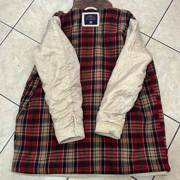 Faded Glory Womens Chore Coat Large Corduroy Collar Plaid Canvas Barn Jacket. - Picture 6 of 9